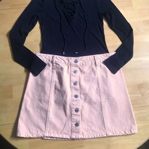 Forever 21 Pink Denim Skirt